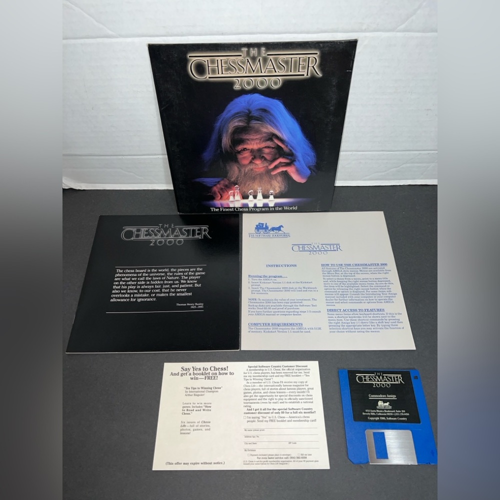 THE CHESSMASTER 2000 - COMMODORE AMIGA GAME - 1986 SOFTWARE TOOLWORKS.